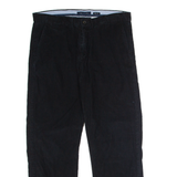 TOMMY HILFIGER Mens Corduroy Trousers Black Slim Straight W35 L30