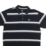 LEE Mens Polo Shirt Black Striped XL