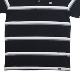 LEE Mens Polo Shirt Black Striped XL