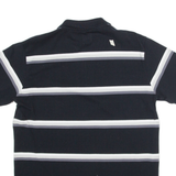 LEE Mens Polo Shirt Black Striped XL