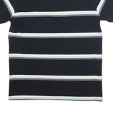 LEE Mens Polo Shirt Black Striped XL