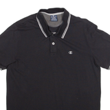 CHAMPION Mens Polo Shirt Black L