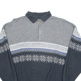 C&A 1/4 Zip Mens Sweatshirt Grey Collared XL