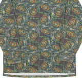 DECATHLON Abstract Mens Sweatshirt Green 1/4 Zip XL