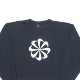 NIKE Pinwheel Cropped Womens Sweatshirt Black Crew Neck XS