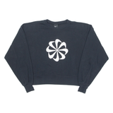 NIKE Pinwheel Cropped Womens Sweatshirt Black Crew Neck XS