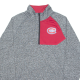 NHL Montreal Canadiens Mens Sweatshirt Grey 1/4 Zip USA M