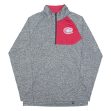 NHL Montreal Canadiens Mens Sweatshirt Grey 1/4 Zip USA M