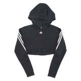 ADIDAS Cropped Womens Black Hoodie XS