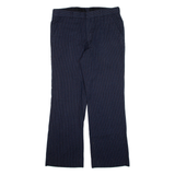 Pinstripe Mens Trousers Blue Regular Straight W32 L29