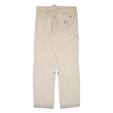 Cargo Mens Trousers Cream Relaxed Straight W33 L33