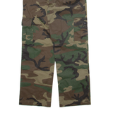 Camo Cargo Mens Trousers Green Regular Straight W27 L26