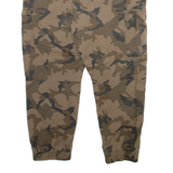 FSBN Camo Cargo Mens Trousers Brown Regular Tapered W32 L23