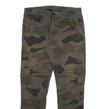 H&M Camo Mens Trousers Green Regular Tapered W34 L31
