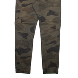 H&M Camo Mens Trousers Green Regular Tapered W34 L31