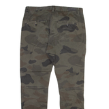 H&M Camo Mens Trousers Green Regular Tapered W34 L31