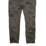 H&M Camo Mens Trousers Green Regular Tapered W34 L31