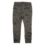 H&M Camo Mens Trousers Green Regular Tapered W34 L31