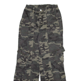 Camo Cargo Womens Trousers Green Regular Wide-Leg W26 L30