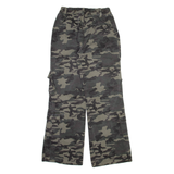 Camo Cargo Womens Trousers Green Regular Wide-Leg W26 L30