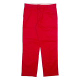 LACOSTE Mens Trousers Red Regular Straight W32 L28