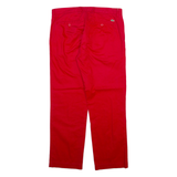 LACOSTE Mens Trousers Red Regular Straight W32 L28
