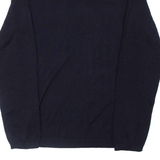 Workwear Mens Jumper Blue V-Neck Tight Knit Wool XS