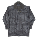 Sherpa Lined Mens Jacket Black Leather M