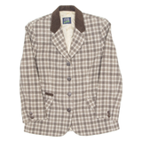 CLVR YOUNG Womens Blazer Jacket Beige Wool 90s Check M