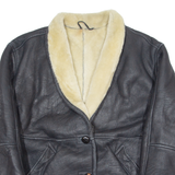 Womens Aviator Jacket Black Shearling 90s M