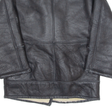 Womens Aviator Jacket Black Shearling 90s M