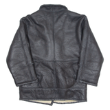 Womens Aviator Jacket Black Shearling 90s M