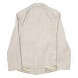 Womens Blazer Jacket Grey 90s Striped L