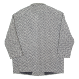 Womens Overcoat Jacket Black Wool 90s Houndstooth UK 20