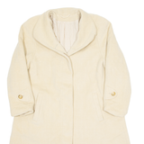 DELMOD Womens Overcoat Coat Cream Wool 90s M