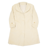 DELMOD Womens Overcoat Coat Cream Wool 90s M