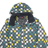 BELOW ZERO Mens Ski Coat Green Hooded Check S