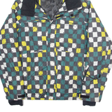 BELOW ZERO Mens Ski Coat Green Hooded Check S