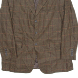 RITEX Mens Blazer Jacket Brown Wool 90s Check M