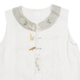 IMPERIAL LANDHAUS Womens Gilet Cream Linen 90s L