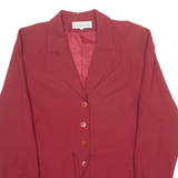 HEXAGON Womens Blazer Jacket Red Wool 90s M