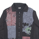 Womens Track Jacket Black Crazy Pattern XL
