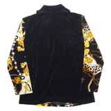 MISS ULRIKE Womens Jacket Black Velvet 90s Crazy Pattern M