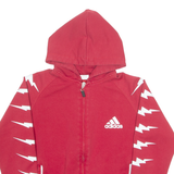 ADIDAS Boys Red Hoodie Full Zip L