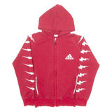 ADIDAS Boys Red Hoodie Full Zip L
