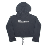 CHAMPION Cropped Womens Black Hoodie S