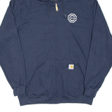 CARHARTT Loose Fit Mens Blue Hoodie Full Zip M