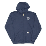 CARHARTT Loose Fit Mens Blue Hoodie Full Zip M