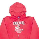 CHAMPION Wisconsin Mens Red Hoodie Full Zip USA S