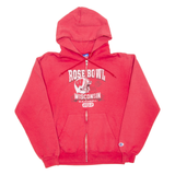 CHAMPION Wisconsin Mens Red Hoodie Full Zip USA S